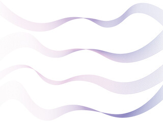 抽象的ラインウェーブのフレームパーツセット桃紫