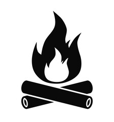 Campfire symbol bonfire flame vector icon
