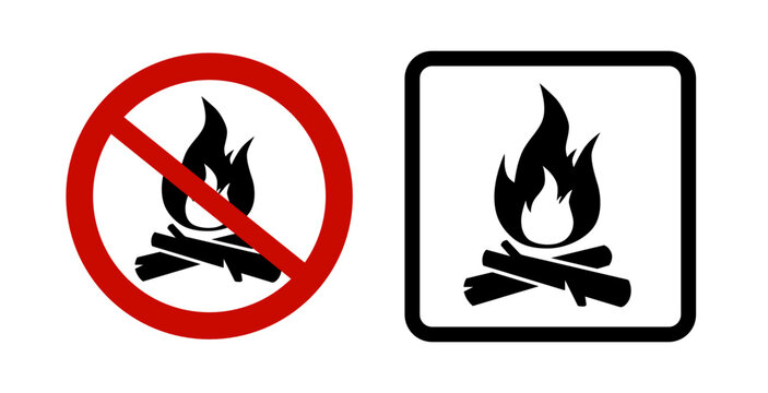 Campfire permitted and forbidden sign