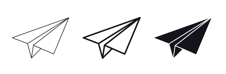 Paper plane vector illustration icon set