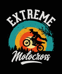 Fototapeta na wymiar Extreme motocross Dirt Biker T-shirt