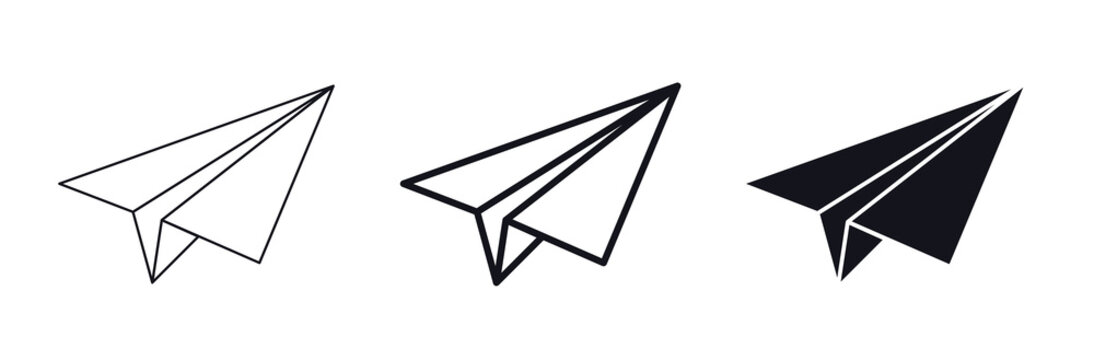 Paper Plane Vector Illustration Icon Set