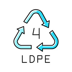 ldpe plastic product sign color icon vector illustration
