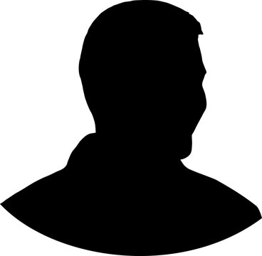 Head silhouette avatar, profile vector icon, people portraits