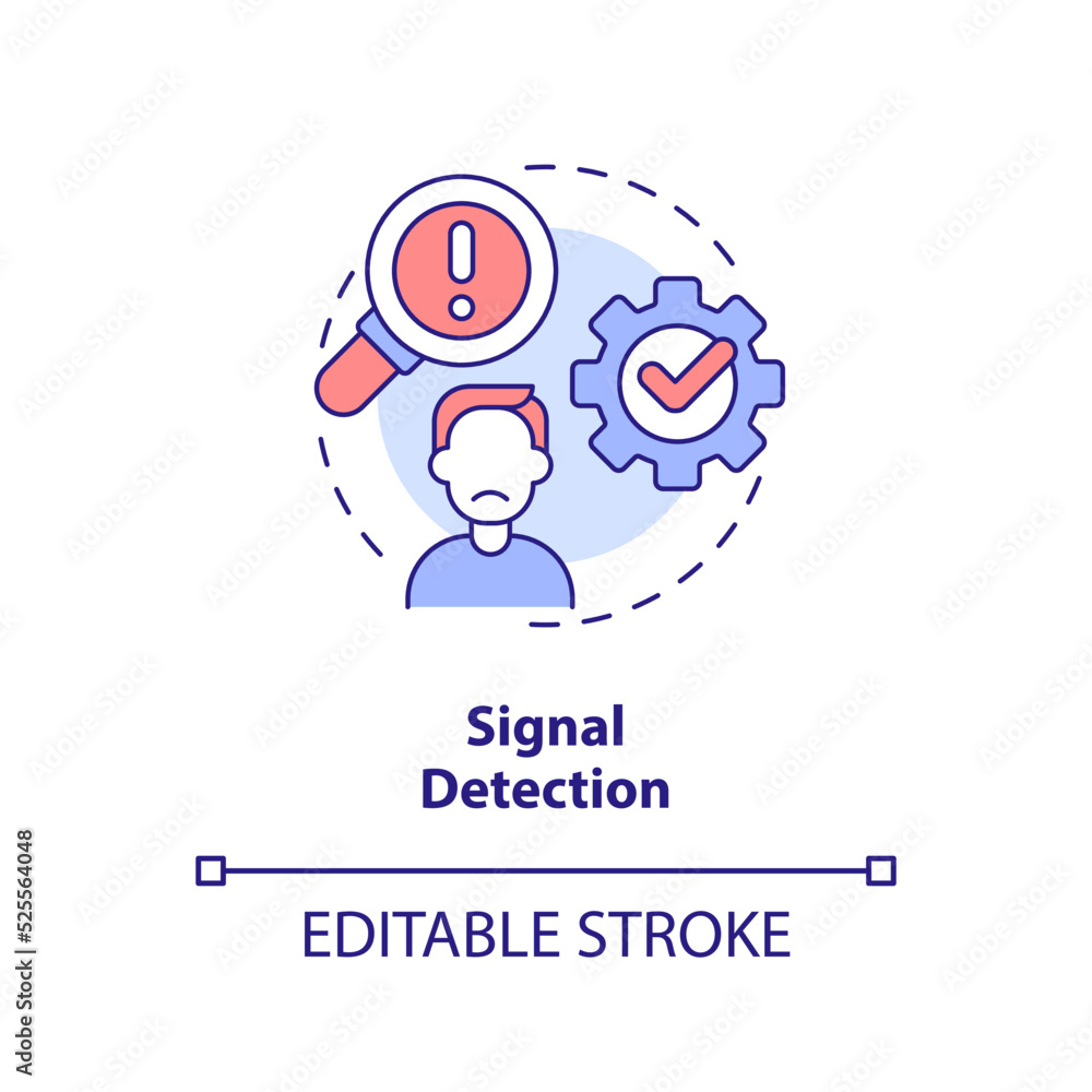 Poster signal detection concept icon. identify problem. model for crisis management steps abstract idea thi