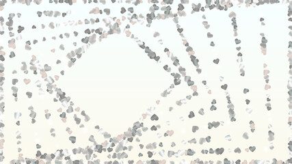 Realistic Background with Confetti of Hearts Glitter Particles. St. Valentine Day. Celebration pattern. Light Spots. Explosion of Confetti. Glitter Vector Illustration. Design for Banner.
