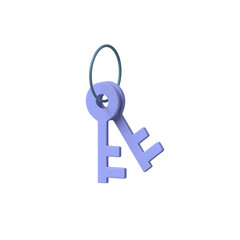 Key icon isolated 3d render illustration
