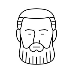 Obraz na płótnie Canvas garibaldi beard hair style line icon vector illustration