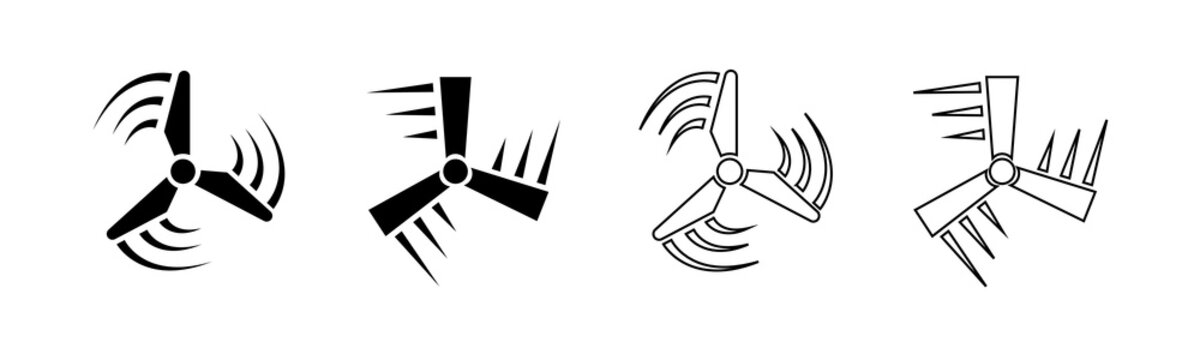 Wind Turbine Vector Icon. Flat turbin icon - stock vector.