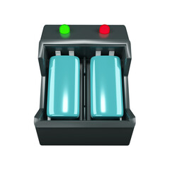 Rechargeable Battery and charging dock icon Isolated 3d render Illustration