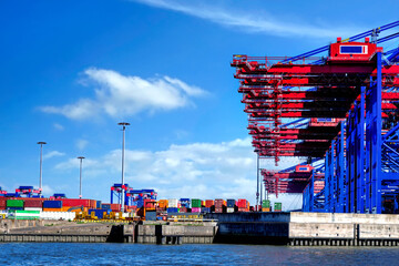 Container terminal gantry cranes for loading and offloading containers from container cargo ships,...