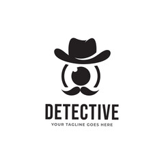 Detective logo design vector template.