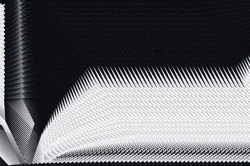Abstract halftone lines black and white background, vector texture.