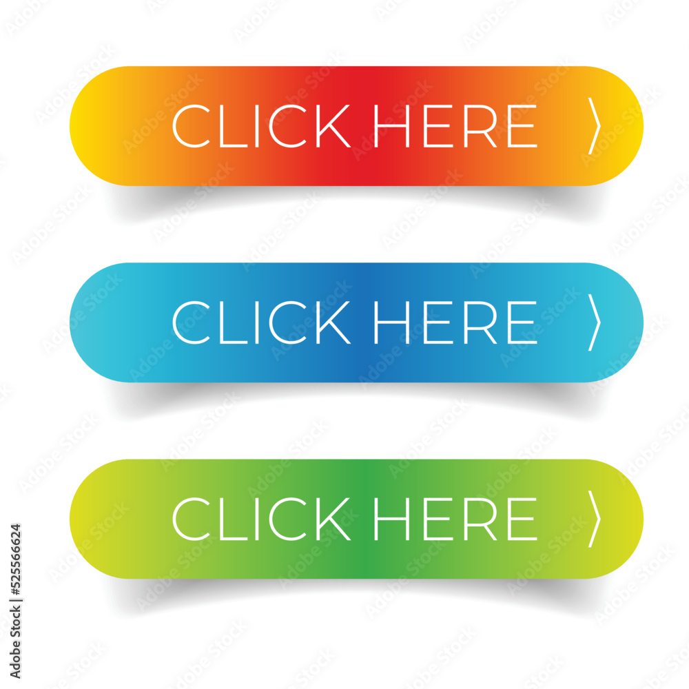 Poster click here call to action button set