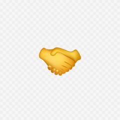 Handshake emoji. Two hands partnership. Deal. Vector