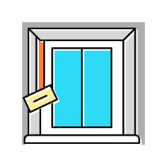 slope window putty color icon vector illustration