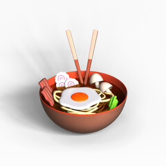 Ramen Icon Isolated 3d render Illustration