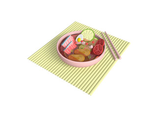 Traditional japanese bento food isolated 3d icon