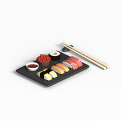 Japanese food Sushi icon isolated 3d render illustration