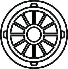 Obraz premium Pit manhole icon outline vector. City road