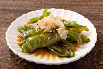 甘とう美人の煮浸し