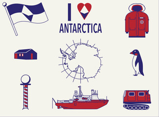 Antarctica Icon Pack - obrazy, fototapety, plakaty