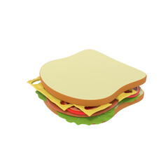 Sandwich icon Isolated 3d render Illustration