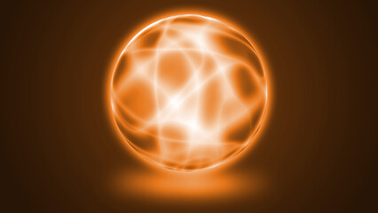 fire flame light inside magic orb ball 