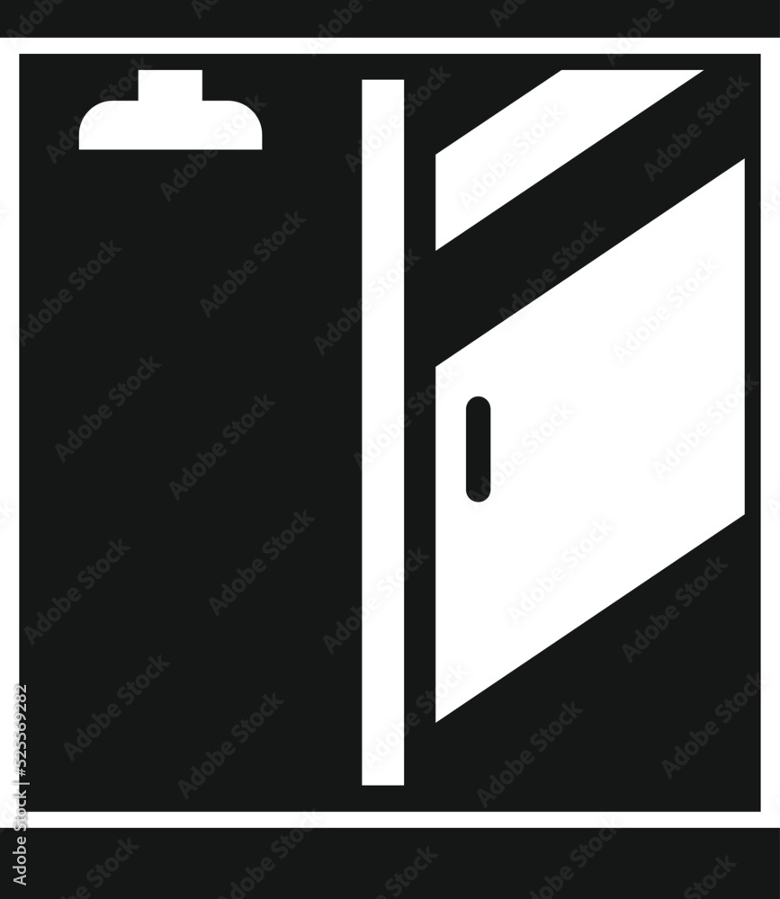 Wall mural room shower cabin icon simple vector. stall glass