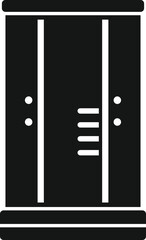 Interior shower cabin icon simple vector. Door glass
