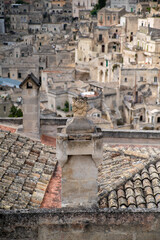 Basilicata, Italy. Streets of old town of Matera (Sassi di Matera). Etruscan towns of Italy. Southern Italy landscape.