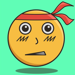 Fototapeta premium yellow emoticon illustration with excited expression