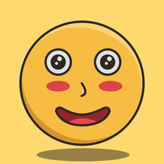 Fototapeta premium happy smiling face emoticon illustration with smile