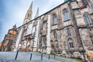 Cityscape of Gorlitz with parish church of St. Peter and Paul.