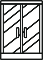 Wash door cabin icon outline vector. Stall glass