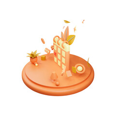 Office Desk item Icon Isolated 3d render illustration