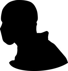 Head silhouette avatar, profile vector icon, people portraits