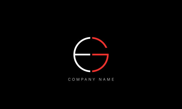 EG, GE Abstract Letters Logo Monogram
