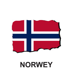 Obraz premium Norway national flag, attractive and simple vector