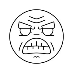 anger aggressive line icon vector illustration