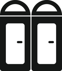 Public plastic wc icon simple vector. Toilet bathroom