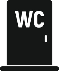 Public wc door icon simple vector. Toilet restroom