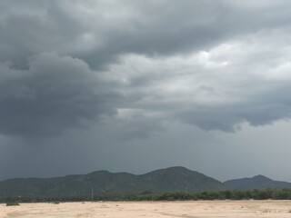clouds over the mountains