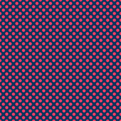 Polka dot texture, pink on navy blue polka dot seamless pattern as background
