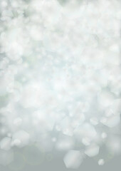 Vector Magical Glowing Background with Silver and Purple Falling Hexagon on Blue. Falling Snow. Glittery Confetti Frame. Christmas and New Year Design. Winter Sky. Summer Sunshine. Water Bokeh Splash.