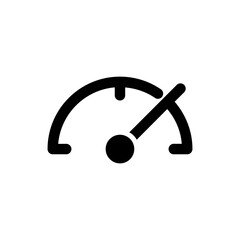 Speedometer black glyph ui icon. Films editing tool. Simple filled line element. User interface design. Silhouette symbol on white space. Solid pictogram for web, mobile. Isolated vector illustration