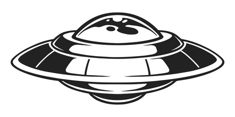 Flying saucer vintage logotype monochrome