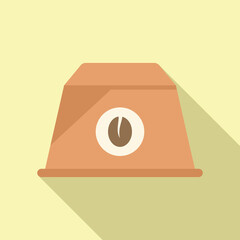 Morning coffee capsule icon flat vector. Espresso cafe