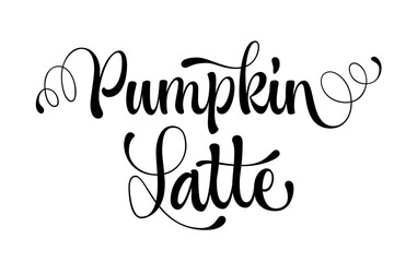 Cute modern calligraphy vector logo - Pumpkin latte.
