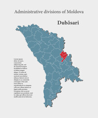 Vector map Moldova and district Dubasari